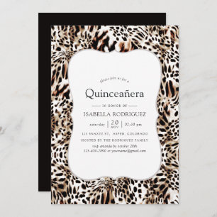 Convite Leopard Skin Pattern Quinceanera