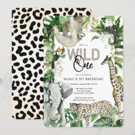 Convite Leopard Wild Um Primeiro Aniversário
