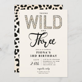 Convite Leopard Young Wild Três Aniversário