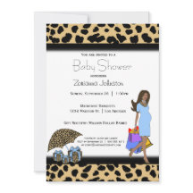 Leopardo E Mamãe Impressão Afro-Americana Azul