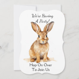 Convite Lepre Marrom da Floresta Personalizada Fofa