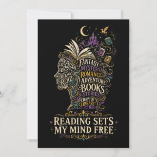 Convite Ler liberta minha mente para os amantes de livros