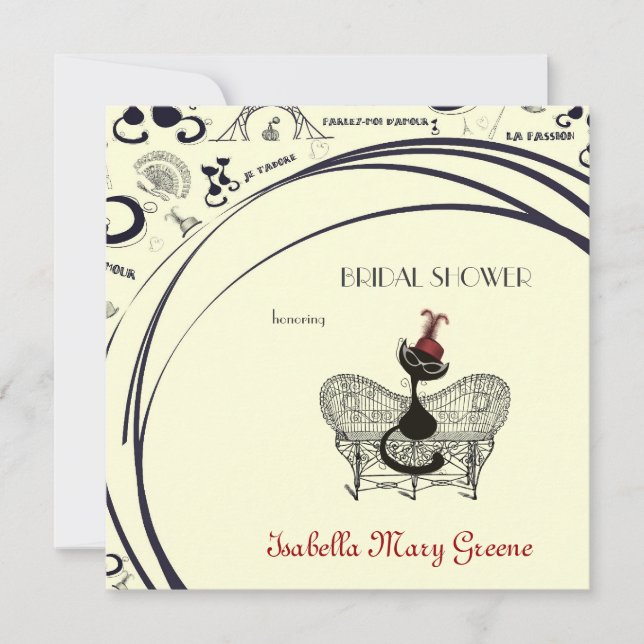 Convite Les Aristochats Noirs - paixão francesa (Frente)