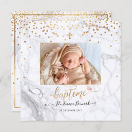 Convite Les confettis d'or Faire-part de Baptême