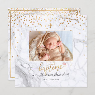 Convite Les confettis d'or Faire-part de Baptême