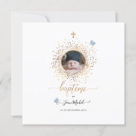 Convite Les Confettis d'or Faire-part de Baptême