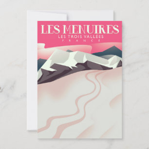 Convite Les Menuires,Les Trois Vallées, França vintage S