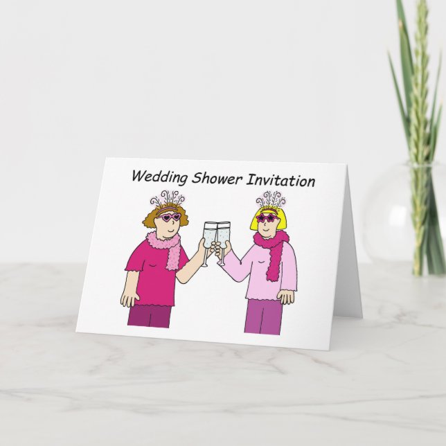 Convite Lesbian Wedding Shower Invitation. (Frente)