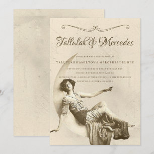 Convite Lésbica Ao Casamento vintage Da Lua