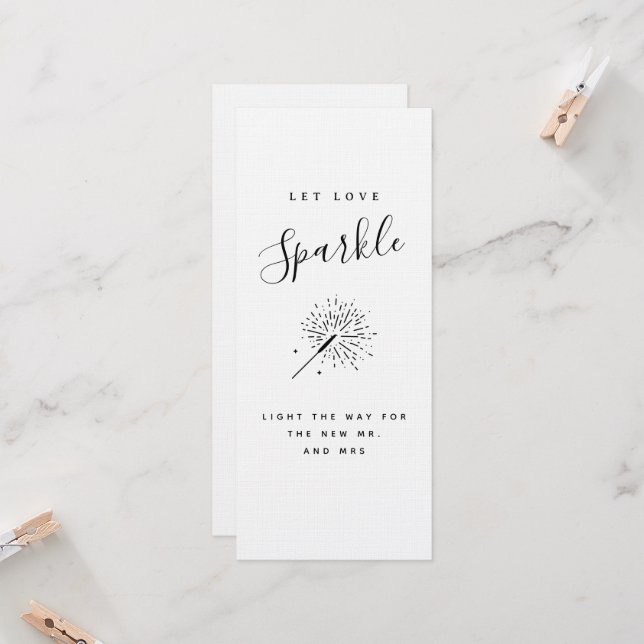 Convite Let Love Sparkle Modern Minimalist Wedding  (Frente/Verso In Situ)