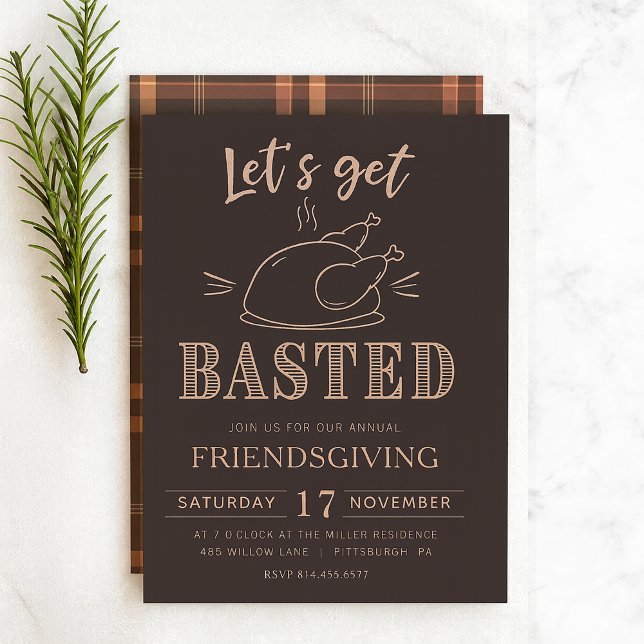 Convite Let’s Get Basted Funny Friendsgiving Invitation (Criador carregado)