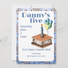 Convite Let’s have s’more fun 5th Birthday Invitation