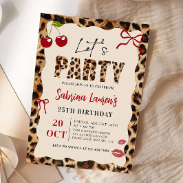 Convite Let’s Party Leopard Cheetah Birthday Invitation