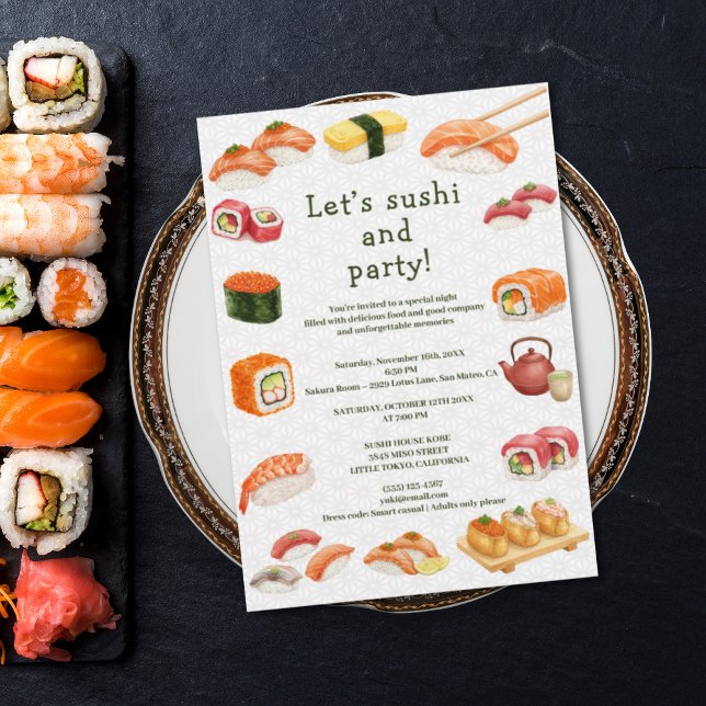 Convite Let’s sushi and party! (Criador carregado)