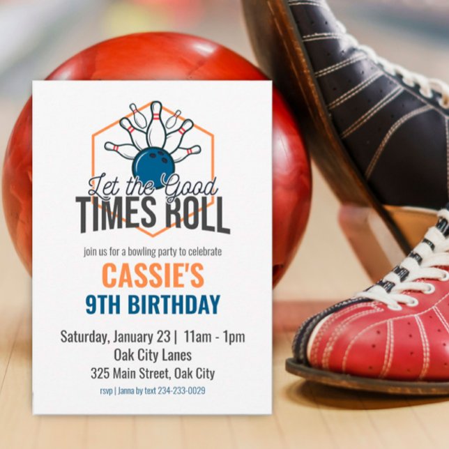Convite Let the Good Times Roll Bowling Birthday (Criador carregado)