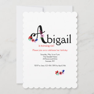 Convite Letra "A" (Adicionar Qualquer Nome Com A Letra A)