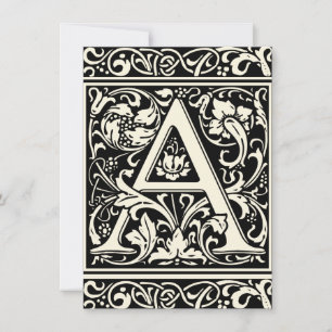 Convite Letra A Monograma Medieval Art Nouveau