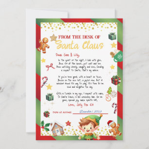 Convite Letra Boy Elf Natal/Feriado
