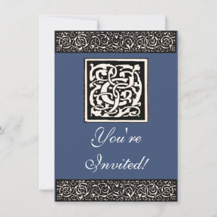 Convite Letra C Art Nouveau Monograma Antigo