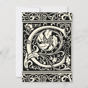 Convite Letra C Monograma Medieval Arte Nova