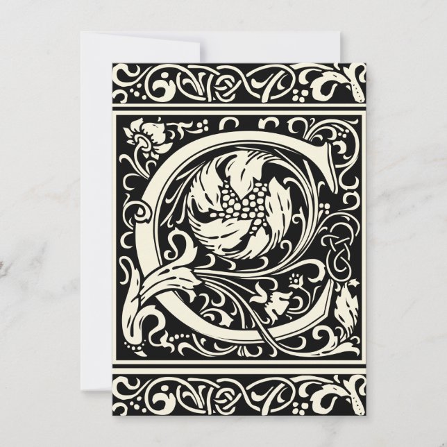 Convite Letra C Monograma Medieval Arte Nova (Frente)