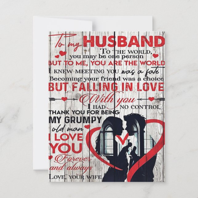Convite Letra Cute para Marido | Ao Meu Marido Presente (Frente)