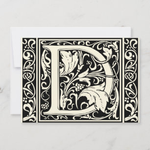 Convite Letra D Monograma Medieval Arte Nova