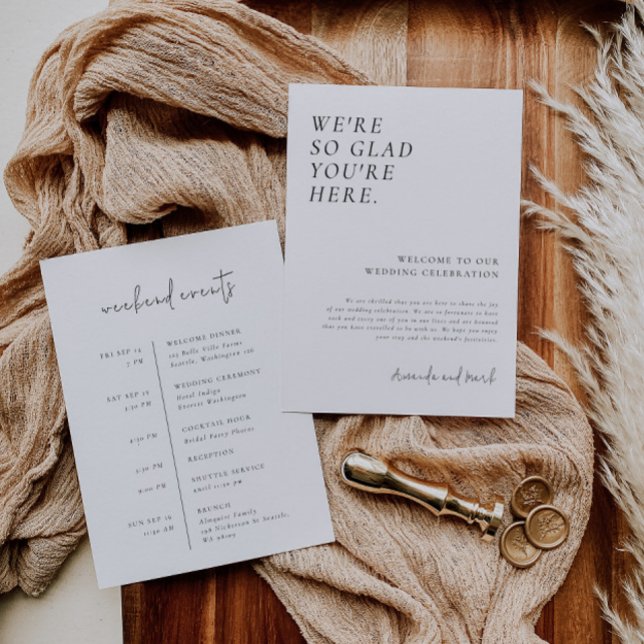 Convite Letra de Boas-vindas Moderna e Linha do Tempo Itin (Criador carregado)