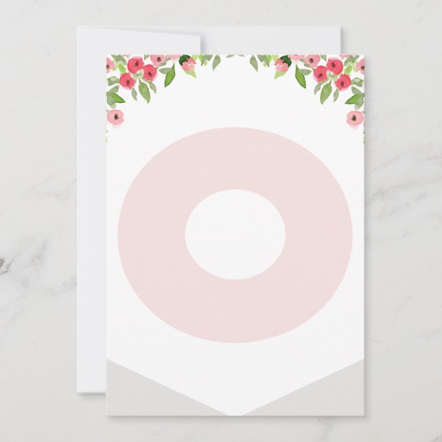 Convite Letra de madeira com faixa de primeiro aniversario (Frente)