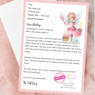 Convite Letra Fada de Dente Personalizada Super Custa