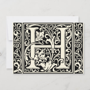 Convite Letra H Monograma Medieval Arte Nova