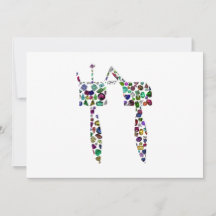 Letra hebraica 'CHET' feita com diamantes e gemas