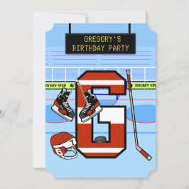 Convite Letra inicial personalizada G Hockey