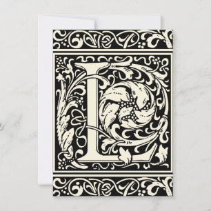 Convite Letra L Monograma Medieval Art Nouveau