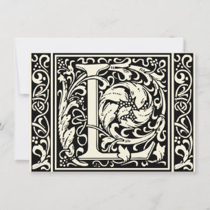 Convite Letra L Monograma Medieval Arte Nova