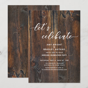Convite Letra Manuscrita de Madeira Texturizada Vamos Cele