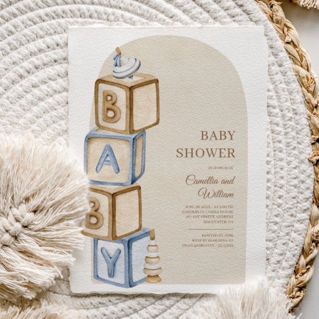Convite Letra Nêutrica Boho Baby Chá de fraldas (Criador carregado)