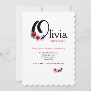 Convite Letra "O" (Adicionar Qualquer Nome Com A Letra O)