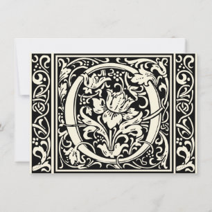 Convite Letra O Monograma Medieval Art Nouveau