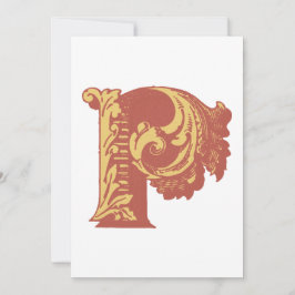 Convite Letra "P" bordado elegante