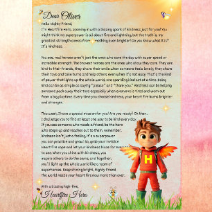 Convite Letra Personalizada de Bondade de Super Herói Impr