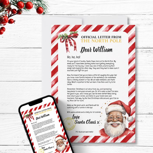 Convite Letra Playful Personalizada Maldita De Papais noei (Positive Personalized Naughty Letter To Santa  magic north pole  workshop for kids children red fun)