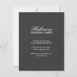 Convite Letra Preta Branca do Tubarão do Halloween