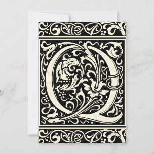 Convite Letra Q Monograma Medieval Art Nouveau