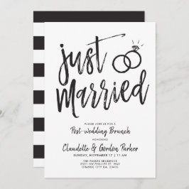 Convite Letra Recem casados Script Posta Casamento Brunch