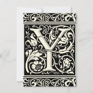 Convite Letra Y Monograma Medieval Art Nouveau