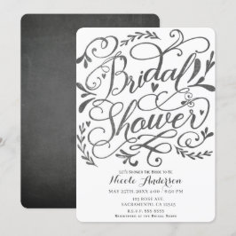 Convite Letras Caprichosas de Estilo Antigo Chuveiro de No