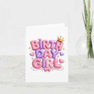 Convite Letras de Balão de Menina de Aniversário PNG   Ros