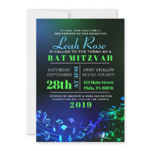 Letras e Notas Hebraicas brilhantes Bat Mitzvah