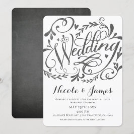 Convite Letras Elegantes e Caprichosas de Estilo Vintage c